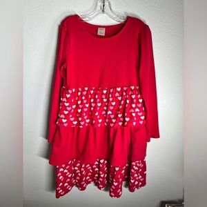 Gymboree Red Heart Ruffle Dress 10 Valentines